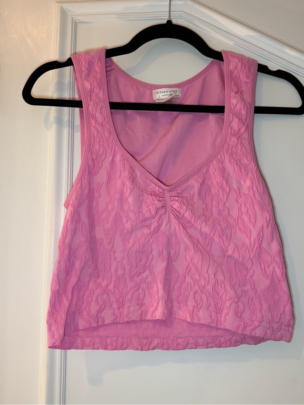 Altar’d State Intimately Pink Lace Mesh Crop Tank Top M/L